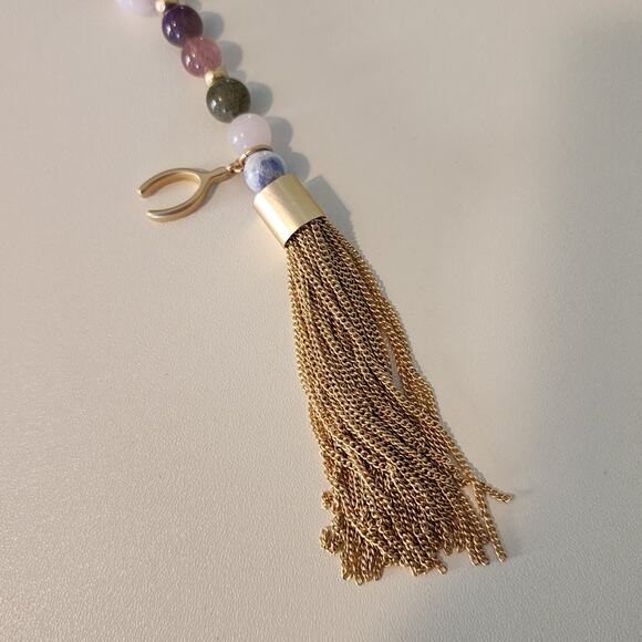 WHBM Recharge Beaded Necklace with Semi Precious Stones & Tassel New with tags - Picture 4 of 8